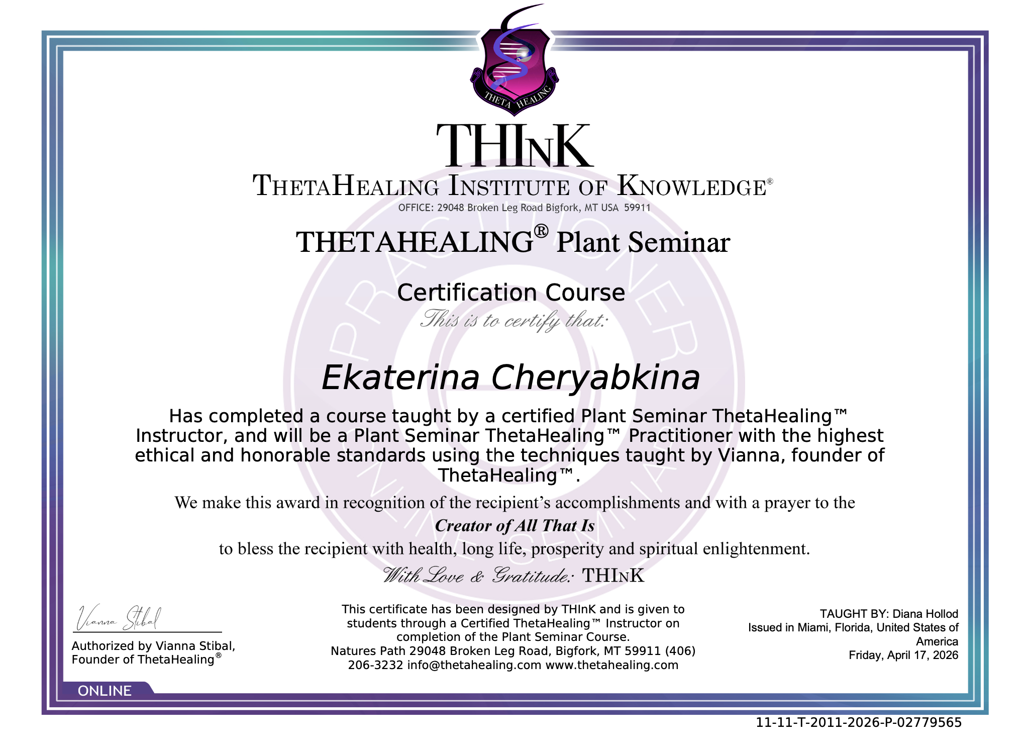 ThetaHealing — Plant Seminar