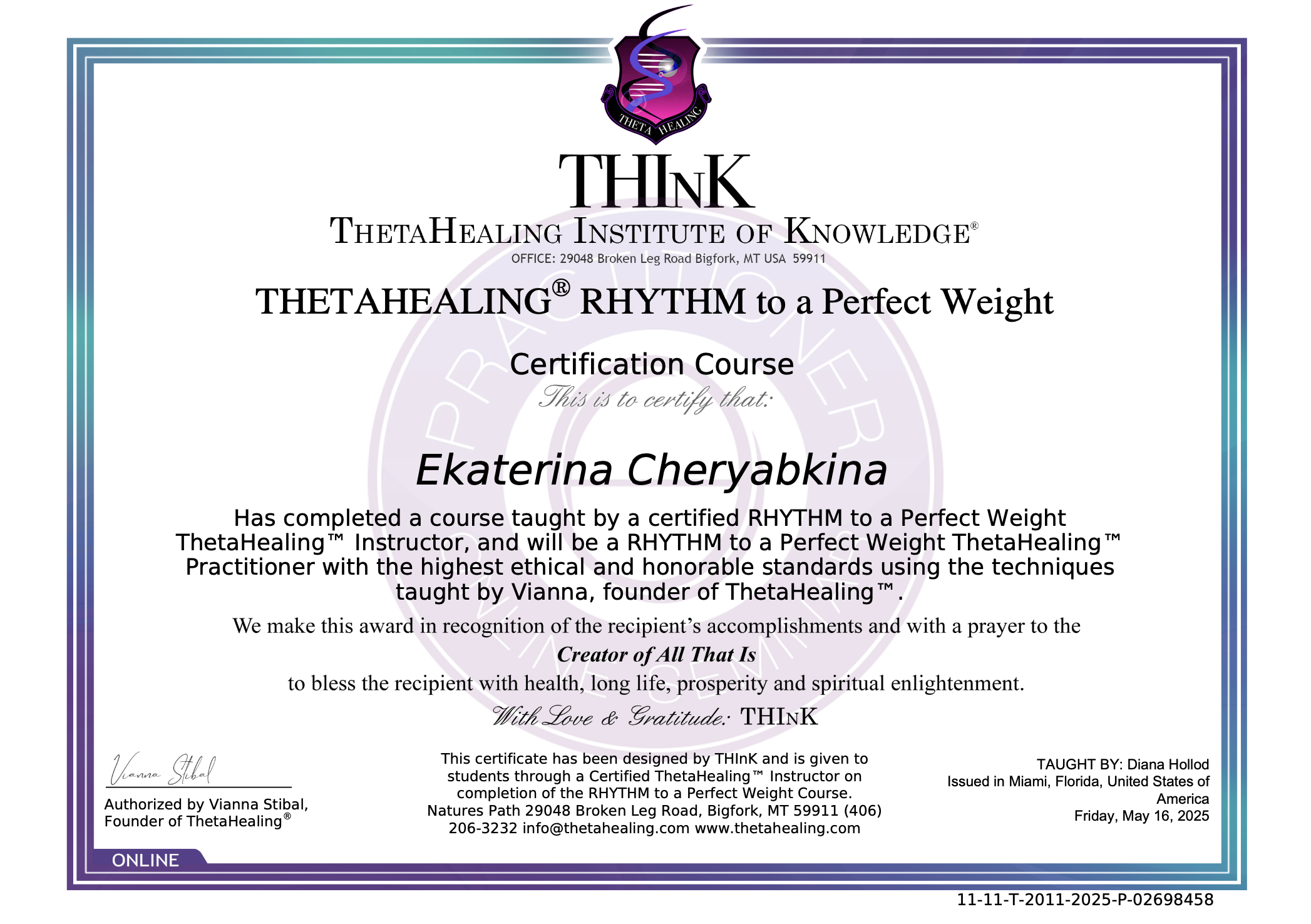 ThetaHealing — Rhythm to a Perfect Weight