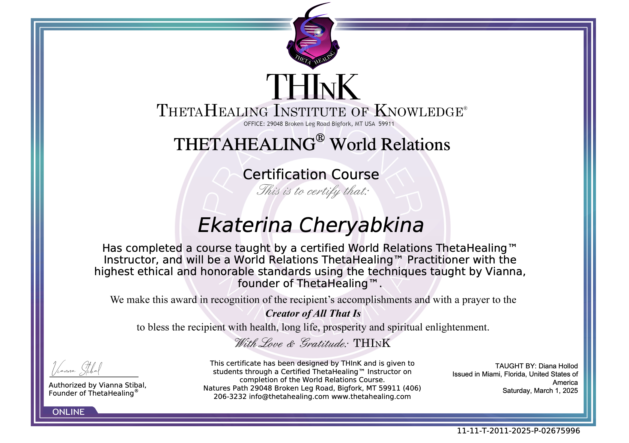 ThetaHealing — World Relations